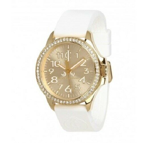 Juicy Couture 1900966 Jetsetter Women's 38mm Crystal Bezel White Silicone Watch