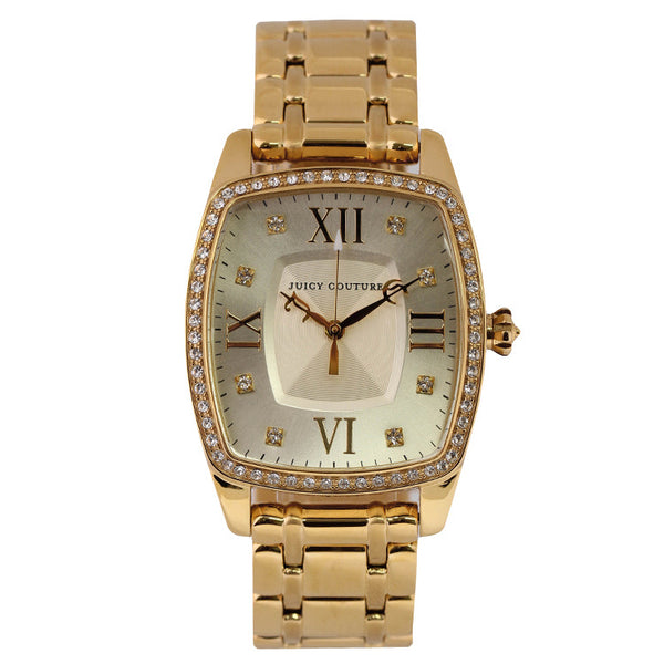 Juicy Couture Beau Women's 44mm Crystal Bezel Gold Plated Quartz Watch