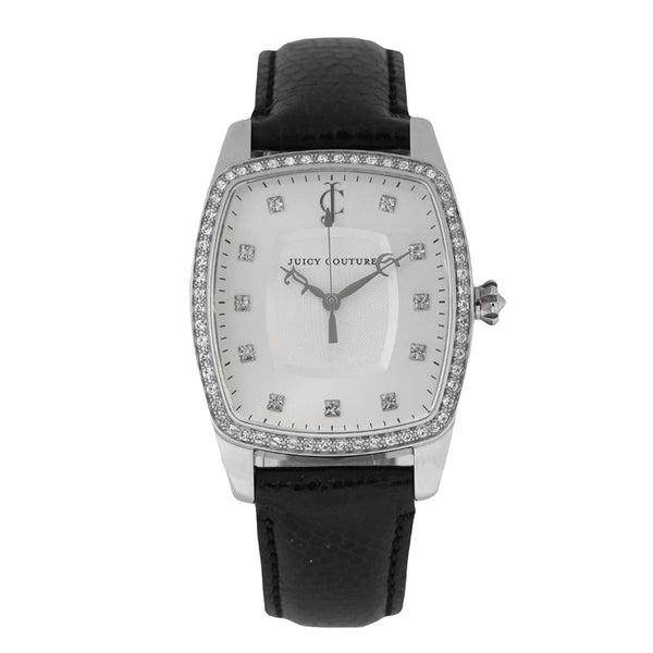 Juicy Couture Beau Women's 44mm Crystal Bezel Black Strap Quartz Watch