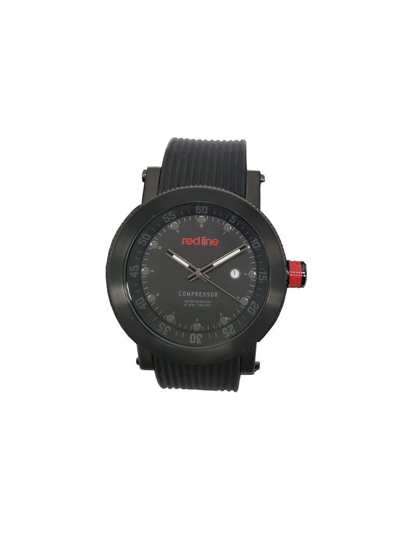 Red Line Compressor RL-18001-01GR-BB Men's 45mm Black Silicone Watch