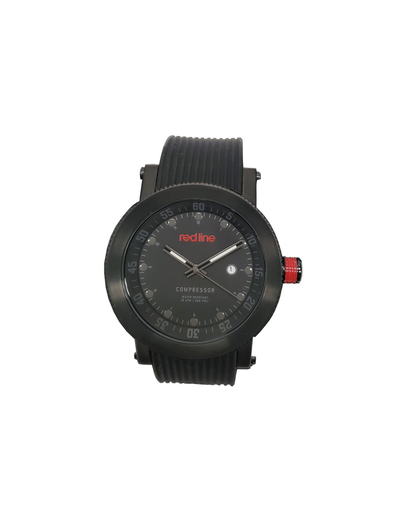 Red Line Compressor RL 18001 01GR BB Men s 45mm Black Silicone Watch Multi Watch