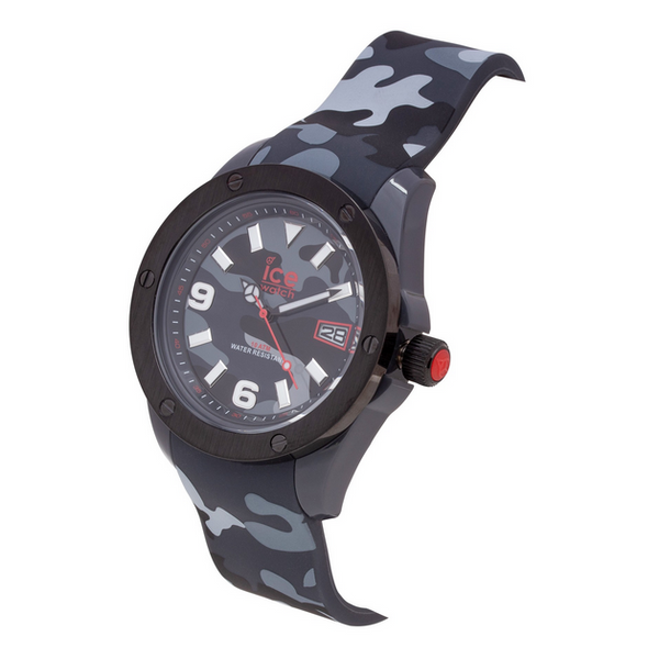 New ICE IA.BK.XL.R.11 Men's Quartz Tri-Color Plastic/Resin Strap Watch IABKXLR11